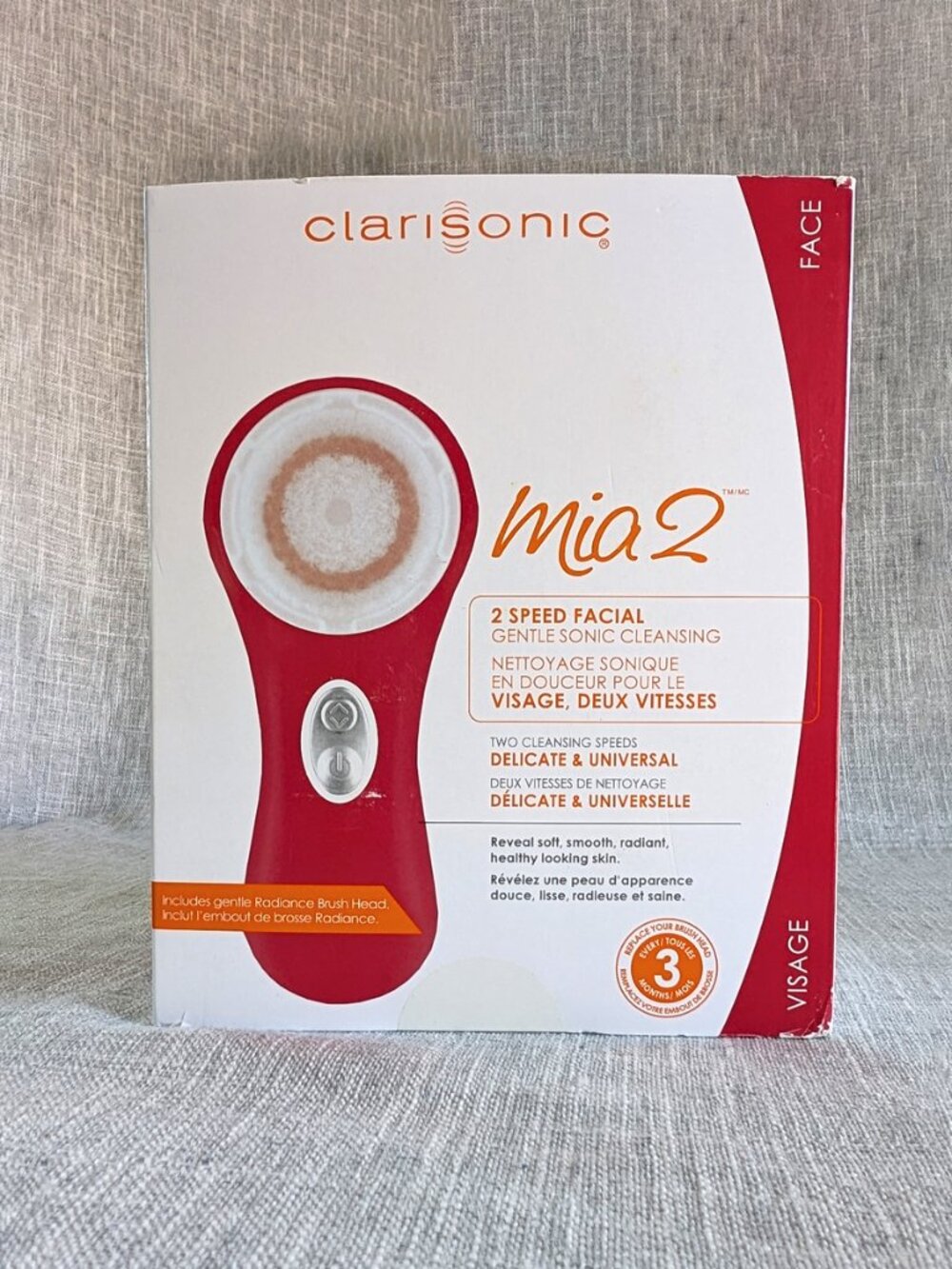 Clarisonic Mia 2 Sonic Facial Skin Cleansing Brush System, Bright Red NEW SEALED